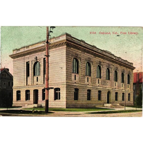 Vintage Postcard Oakland California Free Library Paul C. Koeber 4184 Early 1900s - Picture 1 of 2